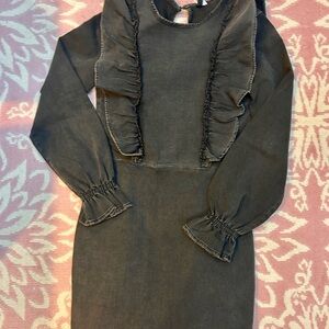 Denim H&M dress with ruffles. Worn once.